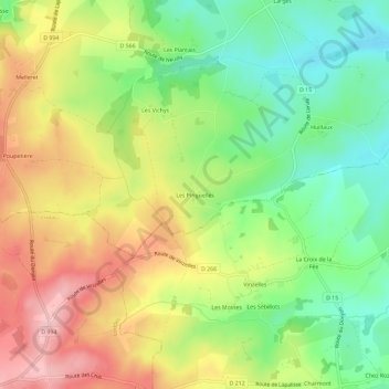 Les Pinguelles topographic map, elevation, terrain