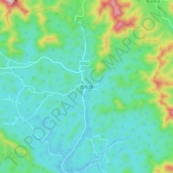 Kunlun topographic map, elevation, terrain