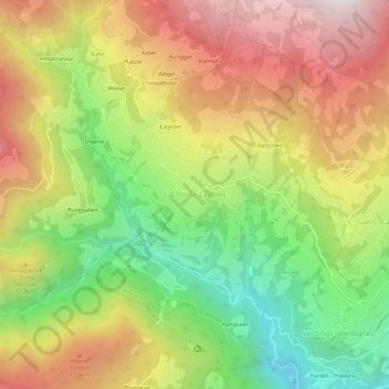 Lazfons topographic map, elevation, terrain