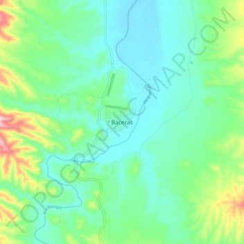 Bacerac topographic map, elevation, terrain