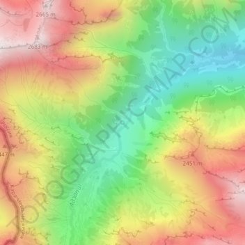 Кислые источники topographic map, elevation, terrain