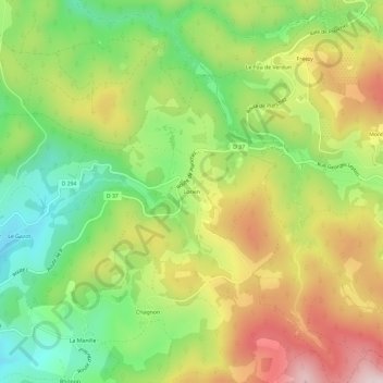 Lorien topographic map, elevation, terrain
