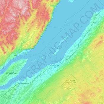 Archipel de L'Isle-aux-Grues topographic map, elevation, terrain