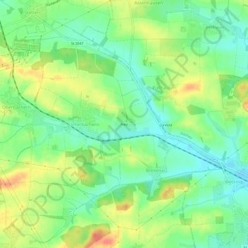 Ried topographic map, elevation, terrain