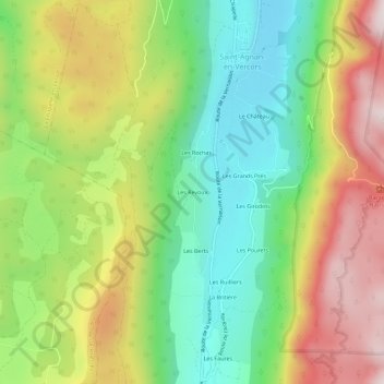 Les Revoux topographic map, elevation, terrain