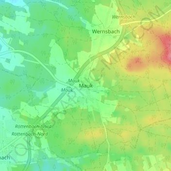 Mauk topographic map, elevation, terrain