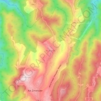 At Ouaneche topographic map, elevation, terrain