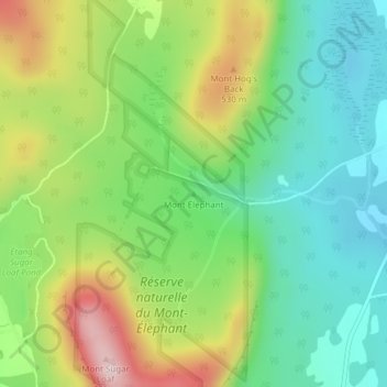Mont Éléphant topographic map, elevation, terrain