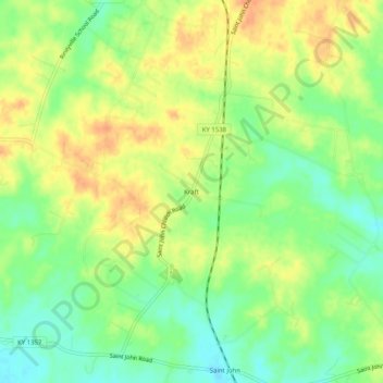 Kraft topographic map, elevation, terrain