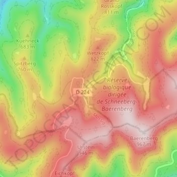 Windsbourg topographic map, elevation, terrain