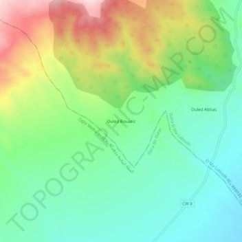 Ouled Bouaziz topographic map, elevation, terrain