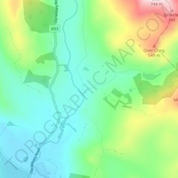 Blacklunans topographic map, elevation, terrain