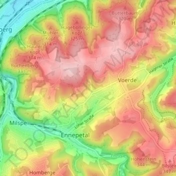 Boesebecke topographic map, elevation, terrain