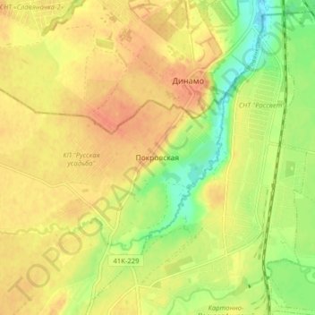 Покровская topographic map, elevation, terrain