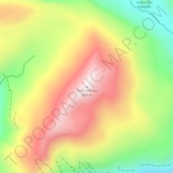 Mont Perdu topographic map, elevation, terrain
