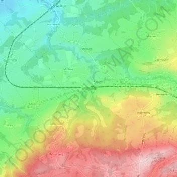 Biesenberg topographic map, elevation, terrain