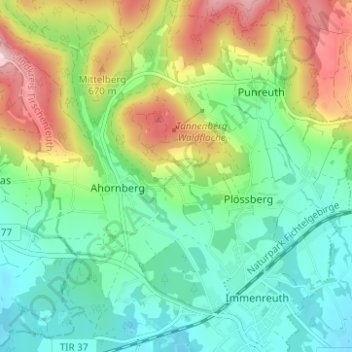 Schadersberg topographic map, elevation, terrain