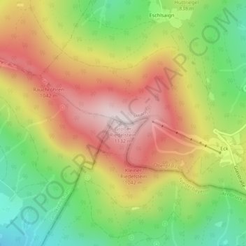 Großer Riedelstein topographic map, elevation, terrain