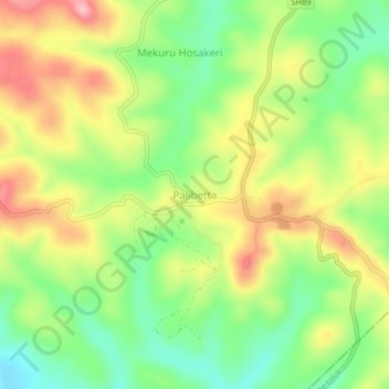 Pollibetta topographic map, elevation, terrain