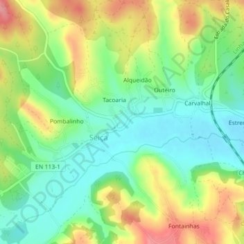 Olival do Escorial topographic map, elevation, terrain