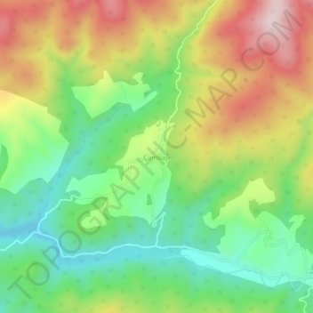 Çambaşı topographic map, elevation, terrain
