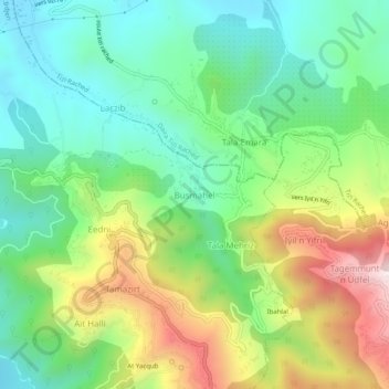 Bousmahel topographic map, elevation, terrain