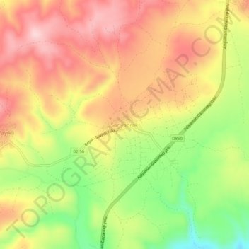 Sarıyaprak topographic map, elevation, terrain