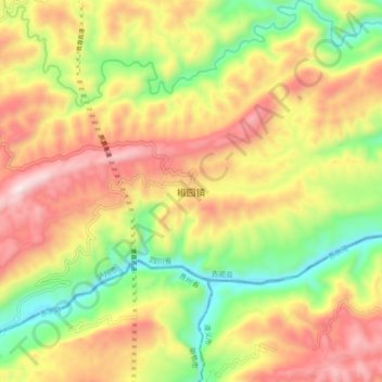 椒园镇 topographic map, elevation, terrain
