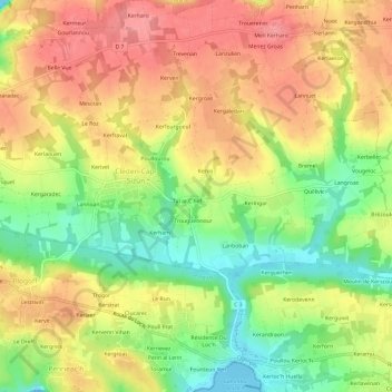Pont Avalou topographic map, elevation, terrain