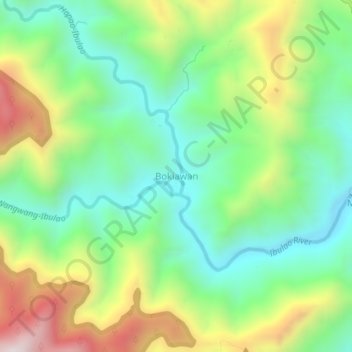 Bokiawan topographic map, elevation, terrain