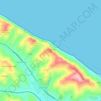 Santa Marina Alta topographic map, elevation, terrain