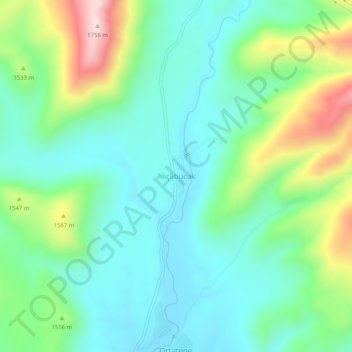 Alıçlıbucak topographic map, elevation, terrain