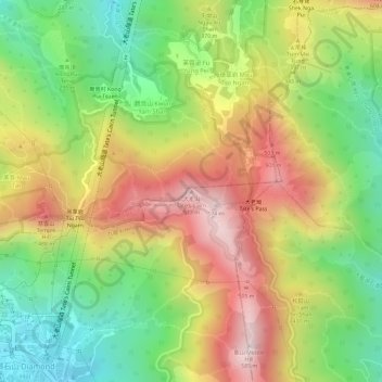 Tate's Cairn topographic map, elevation, terrain