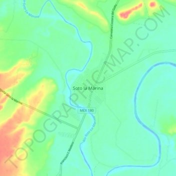 Soto la Marina topographic map, elevation, terrain