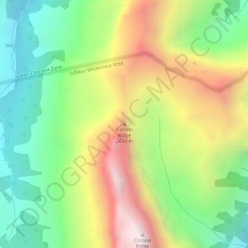 Corona Ridge topographic map, elevation, terrain
