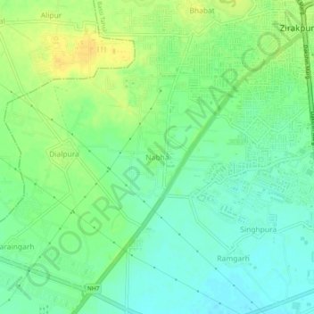 Nabha topographic map, elevation, terrain