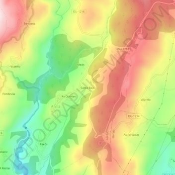 Santa Baia topographic map, elevation, terrain