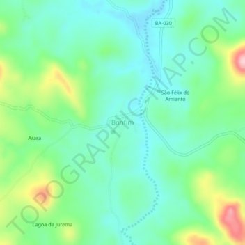Bonfim topographic map, elevation, terrain