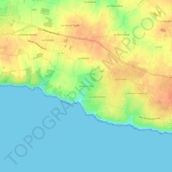 Le Portmain topographic map, elevation, terrain