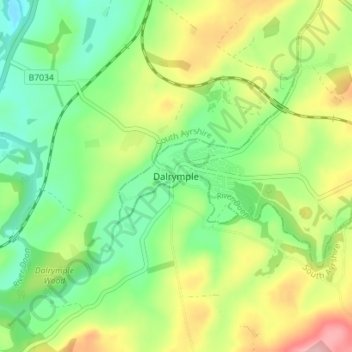 Dalrymple topographic map, elevation, terrain