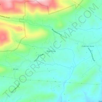 West Piney topographic map, elevation, terrain
