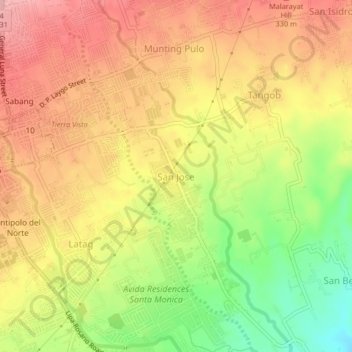 San Jose topographic map, elevation, terrain