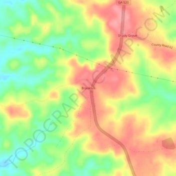 Brooklyn topographic map, elevation, terrain