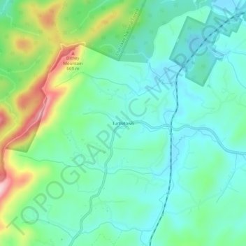 Turtletown topographic map, elevation, terrain
