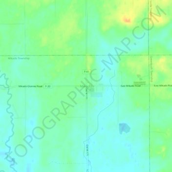 Mikado topographic map, elevation, terrain