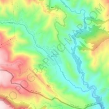 Zabukh topographic map, elevation, terrain