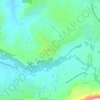 Makeneng topographic map, elevation, terrain