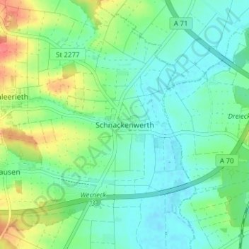 Schnackenwerth topographic map, elevation, terrain