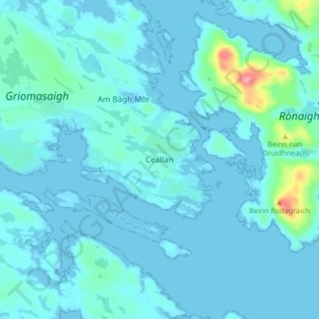 Kallin topographic map, elevation, terrain