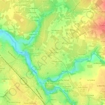 Le Grand Champ topographic map, elevation, terrain
